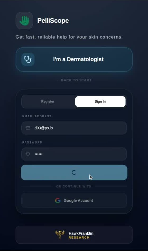 Doctor sign-in submitted state