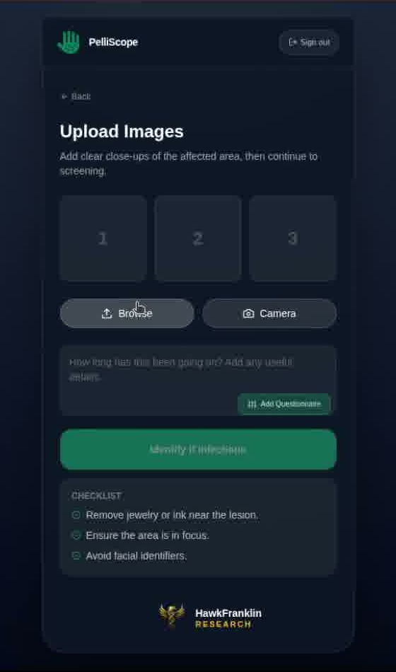 Empty image upload screen